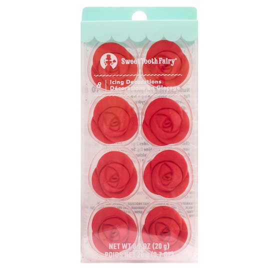 Sweet Tooth Fairy&#xAE; Red Roses Icing Decorations
